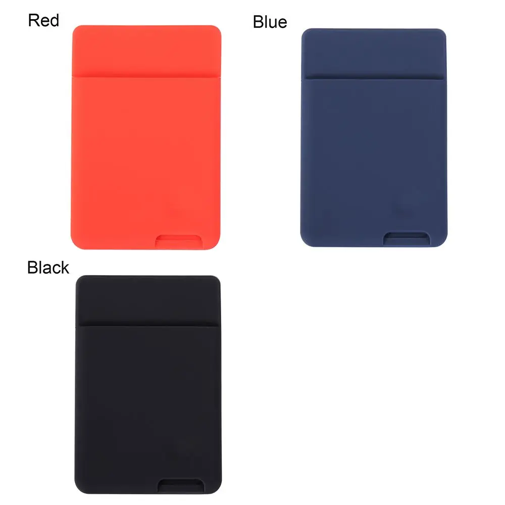 Elastic Self-Adhesive Stick On Phone Wallet Case Cellphone Pocket ID Credit Card Holder Sticker Card Sleeves