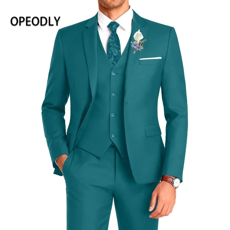 

Мужской костюм OPEODLY из 3 предметов: приталенный пиджак, жилет и брюки для свадьбы, выпускного или деловых мероприятий