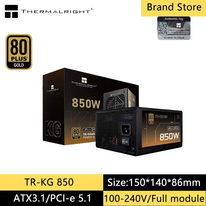 

Thermalright TR-KG850 Медаль из черного золота, полный модуль питания/поддержка ATX3.1/напряжение 100-240 В/850 Вт/750 Вт/650 Вт Поддержка PCI-E5.1