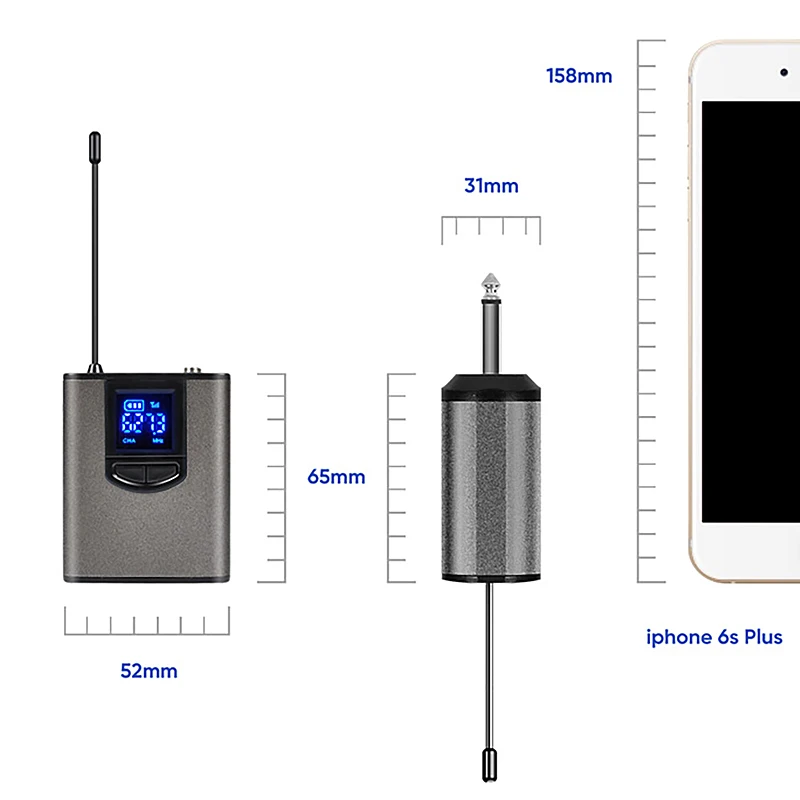 UHF Wireless Microphone Headset Mic Lavalier Lapel Mic with Bodypack Transmitter Teaching Speech Interview Vlog Live Recording