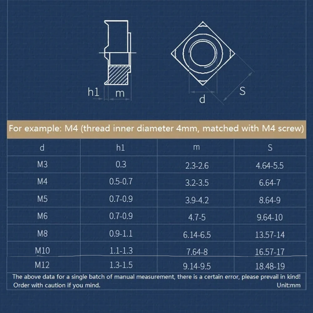 304 Stainless Steel Square Weld Nut Four-corner Spot Welding Nut Construction Machinery Hardware Fasteners M3 M4 M5 M6 M8 M10