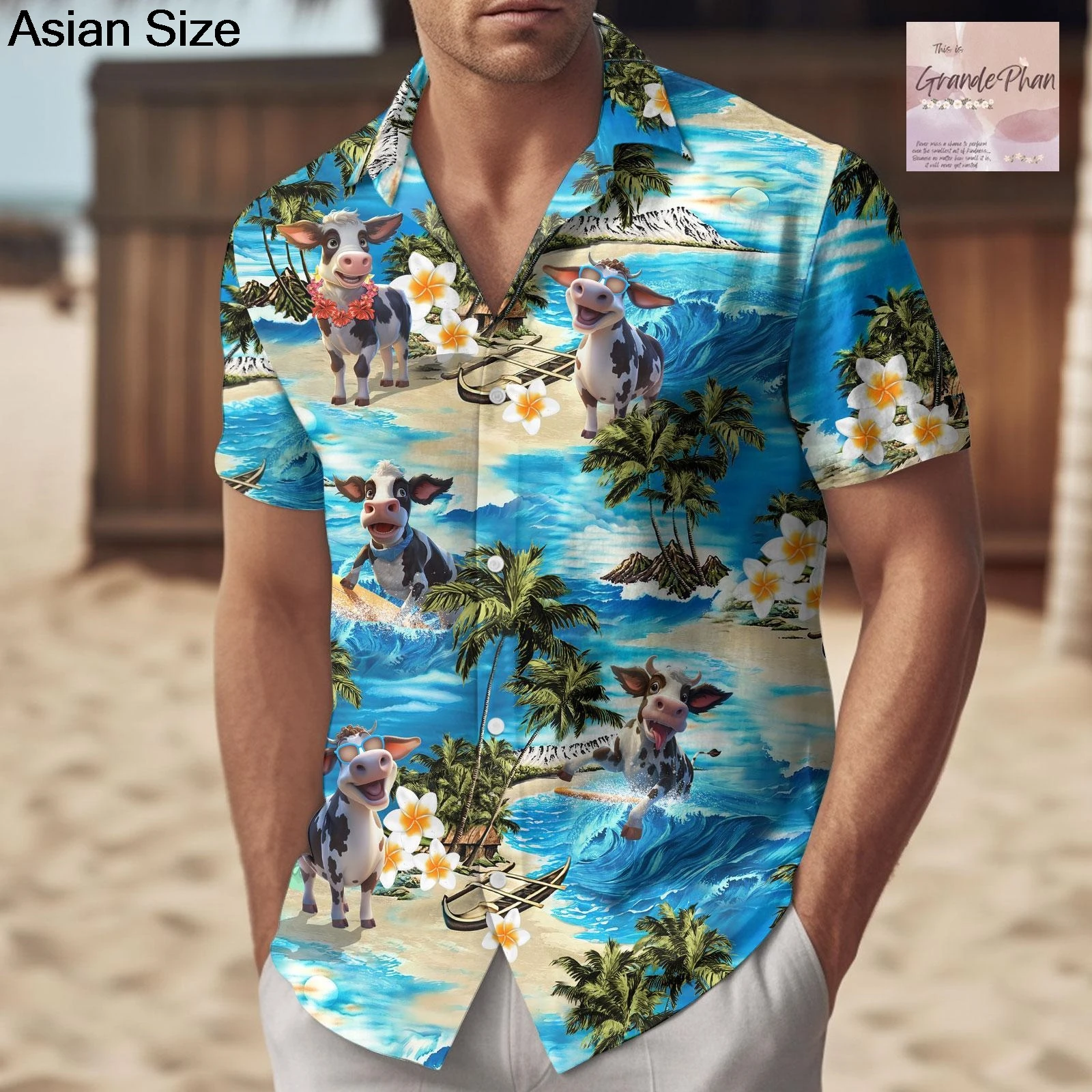 Camisa havaiana legal com botões de vaca leiteira, amante de vaca, presentes divertidos de animais de fazenda, roupa exclusiva de merch de vaca leiteira, tops de praia de verão