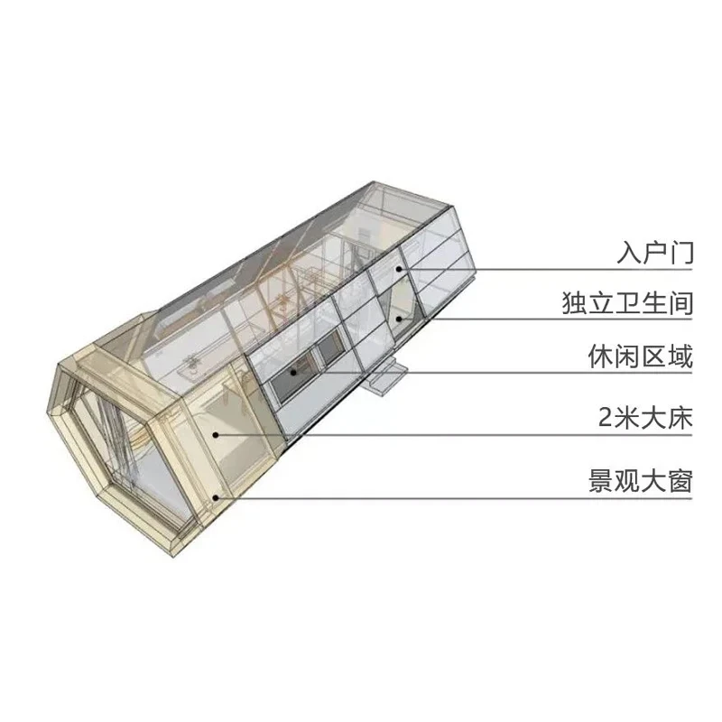 Customized container mobile room, popular space cabin, home stay hotel, creative apple warehouse, outdoor splicing capsule room