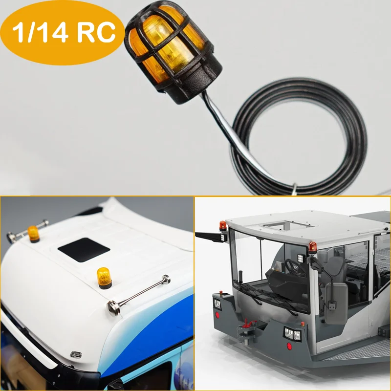 1pcs plastic Rotating Light for Tamiya 1/14 RC Truck for SCANIA 770S R620 for Volvo for ACTROS 3363 Car