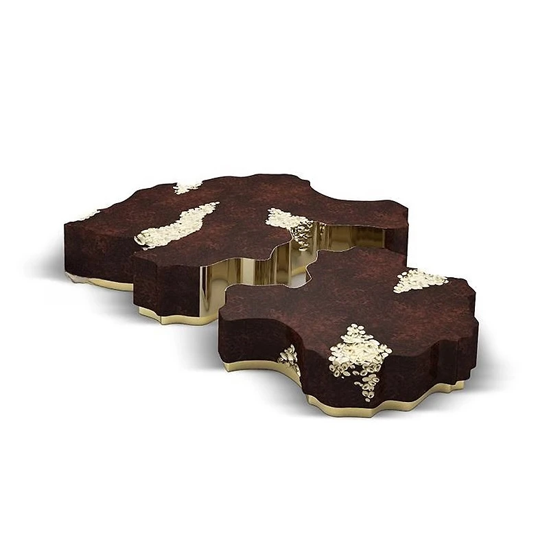 

Light luxury special-shaped solid wood coffee table high-end villa living room home coffee table