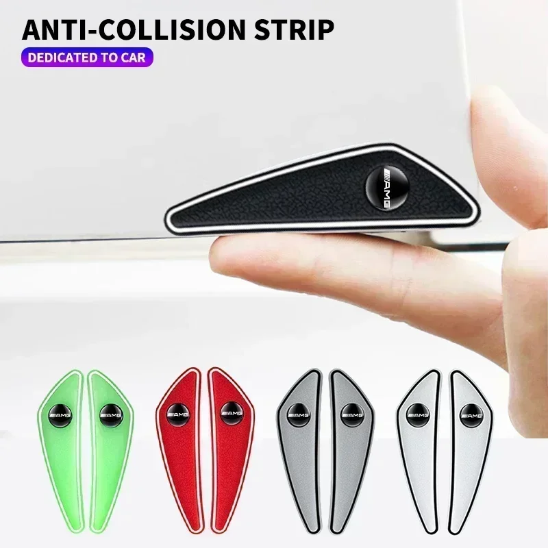 

4pcs Car Logo Bumper Anti-Collision Strip For Mercedes Benz AMG GLA W176 CLK W209 W202 W220 W204 W203 W210 GLC Accessories