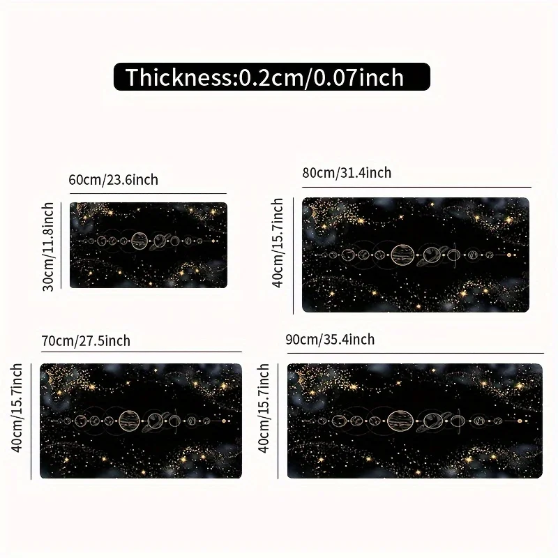 لوحة ماوس أوربت الكوكبية الكبيرة مع تصميم مساحة عالية الدقة، مطاط طبيعي سميك ناعم، حصيرة مكتب غير قابلة للانزلاق للوحة المفاتيح والماوس، أداء #2