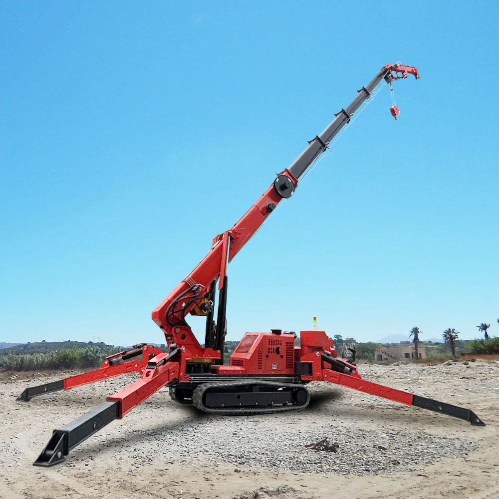 Hot Selling Remote Control 10 Ton Spider Type Cranes Factory Spider Crane Crawler 21m Lifting Glass Lifter Best Price
