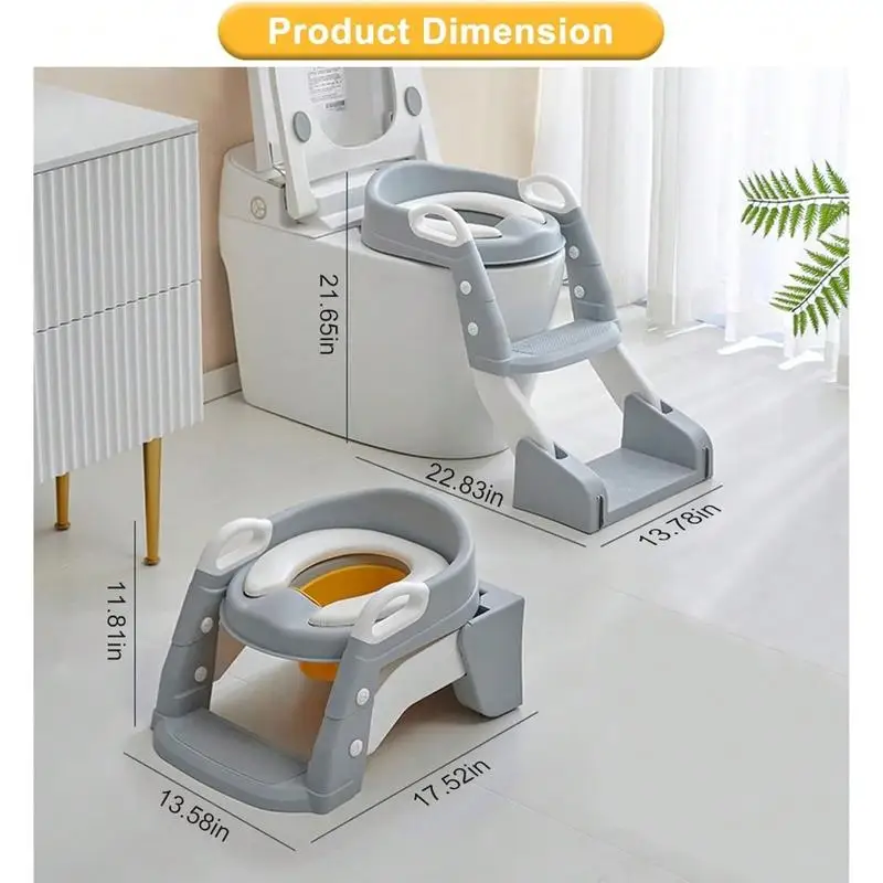 مقعد تدريب مرحاض الأطفال السميك 2 في 1 لحديثي الولادة من الأولاد والبنات، قعادة للأطفال الصغار مع سلم البراز وواقي من الرذاذ كهدية للأطفال