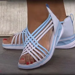 Plus Size 36-43 Shoes for Women Summer Platform Sandals Fashion Wedges Breathable Hollow Out Peep Toe Roman Sandalias Mujer