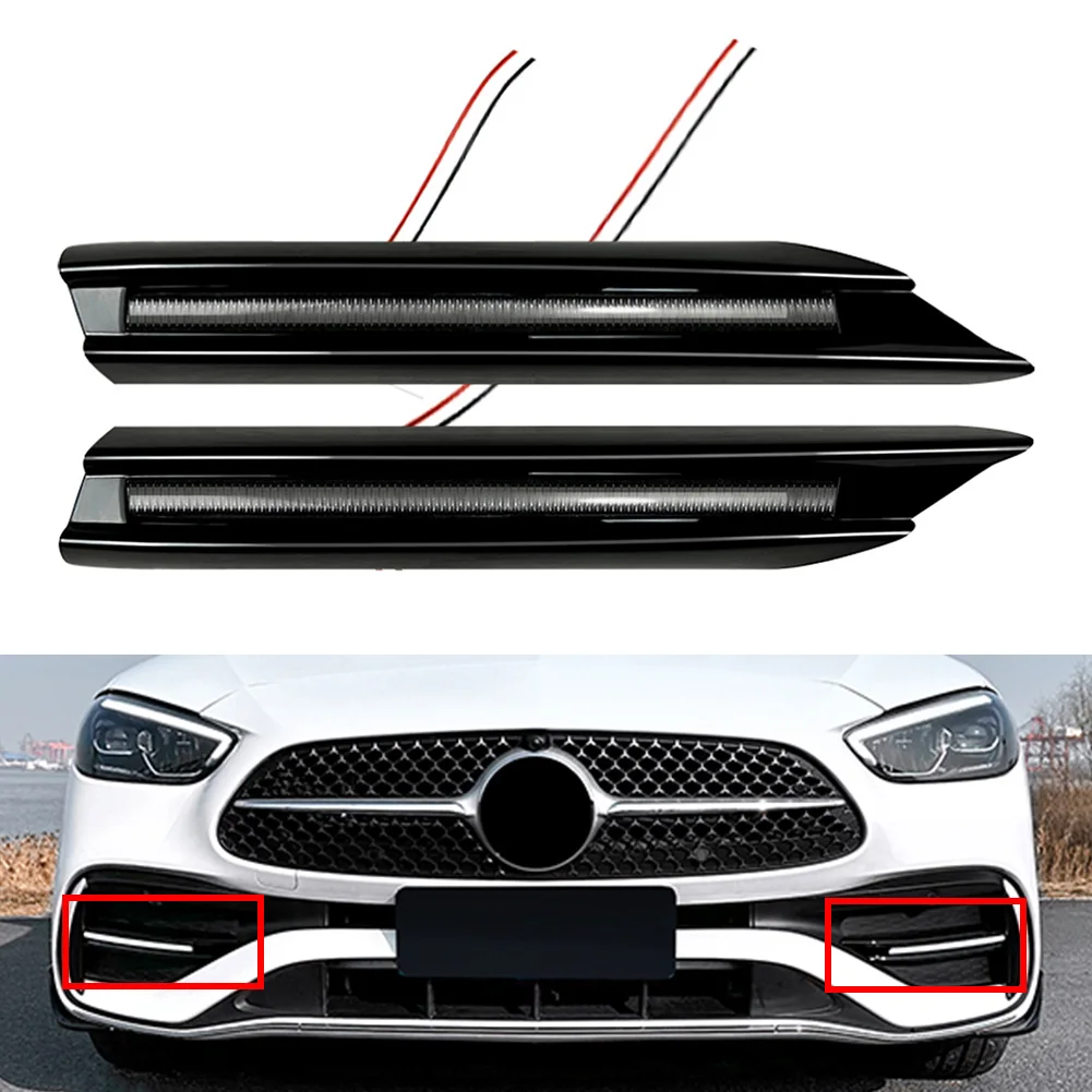 

1 Pair Car Front Bumper Side Air Vent Daytime Running Light For Mercedes Benz C Class W206 C200 C300 C43 C63 2022-2023