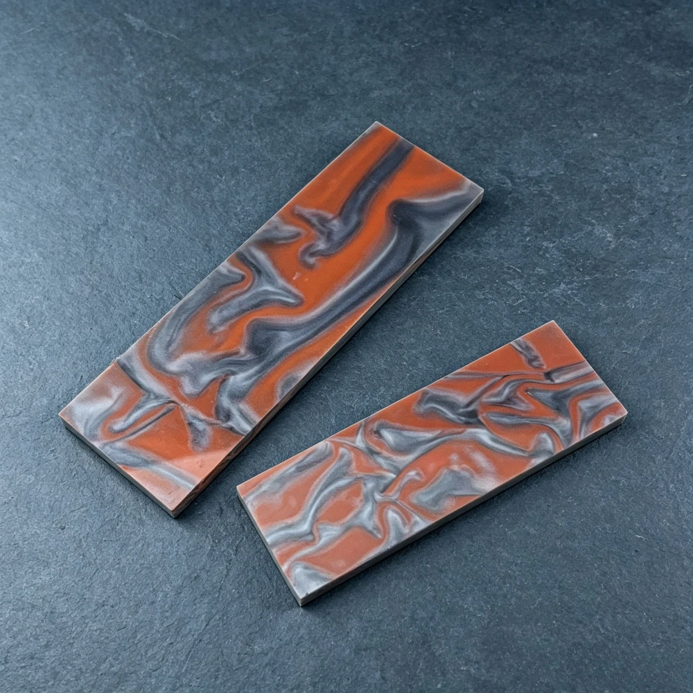 Portable Tool Handle Material, DIY Acrylic Outdoor Knife Handle Blanks, Wavy Marble Texture Knife Scales