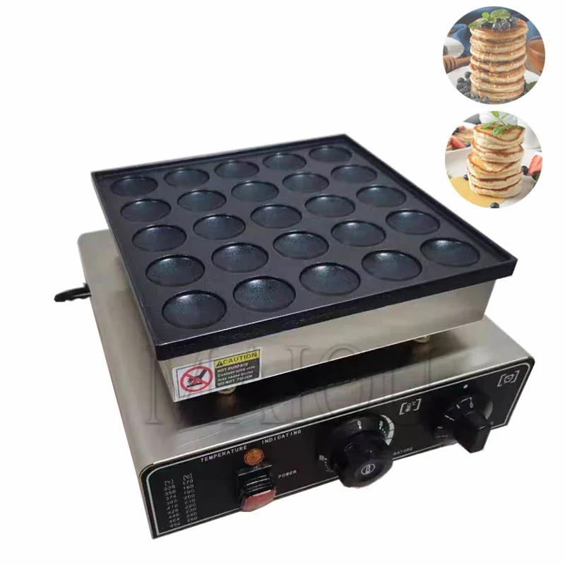 Electric Double-Headed Mini Pancake Maker 25 Holes Mini Dorayaki Maker 900W Hotcakes Machine Poffertjes Grill