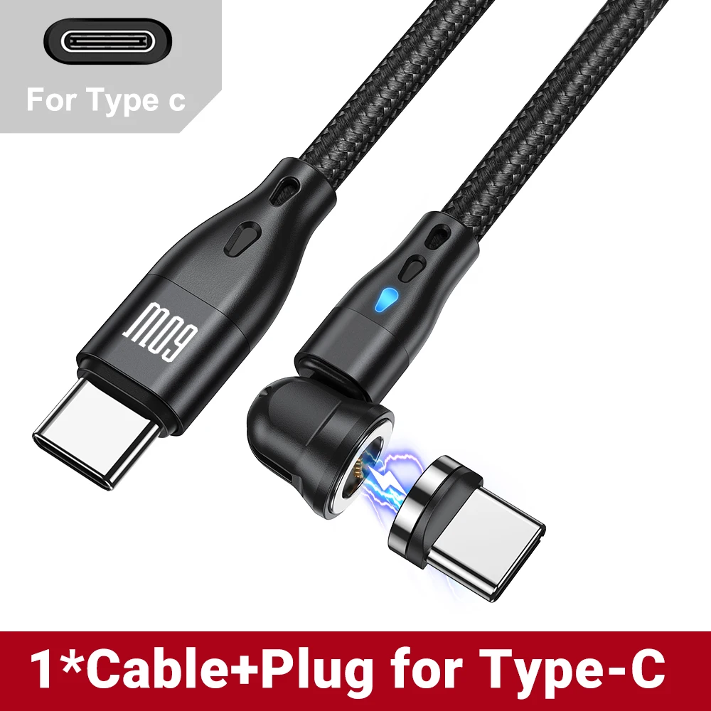 AUFU PD 60W Magnetkabel Typ C auf USB C-Kabel Schnellladung Magnetisches USB-Typ-C-Kabel für iPhone MacBook iPad Xiaomi Samsung