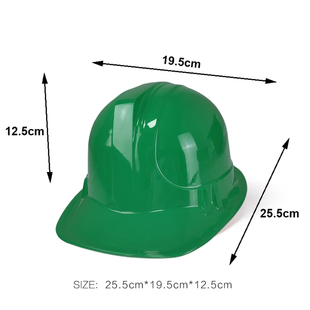 10/30/50pcs Green Plastic Hat Construction Worker Safety Helmet Kids Boy Engineering Garbage Truck Theme Party Decor Supplies