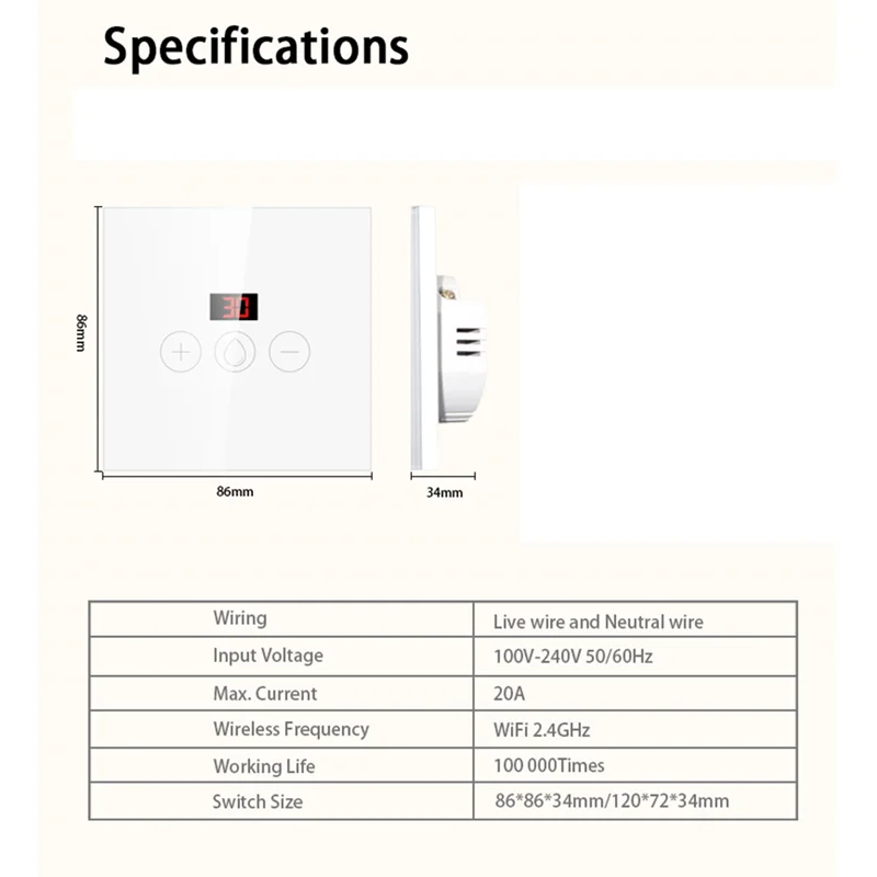 B82B-Wifi Boiler Switch، ES Standard Smart Water Heater Switch Tuya Smart Life App التحكم يعمل مع Alexa Google #3