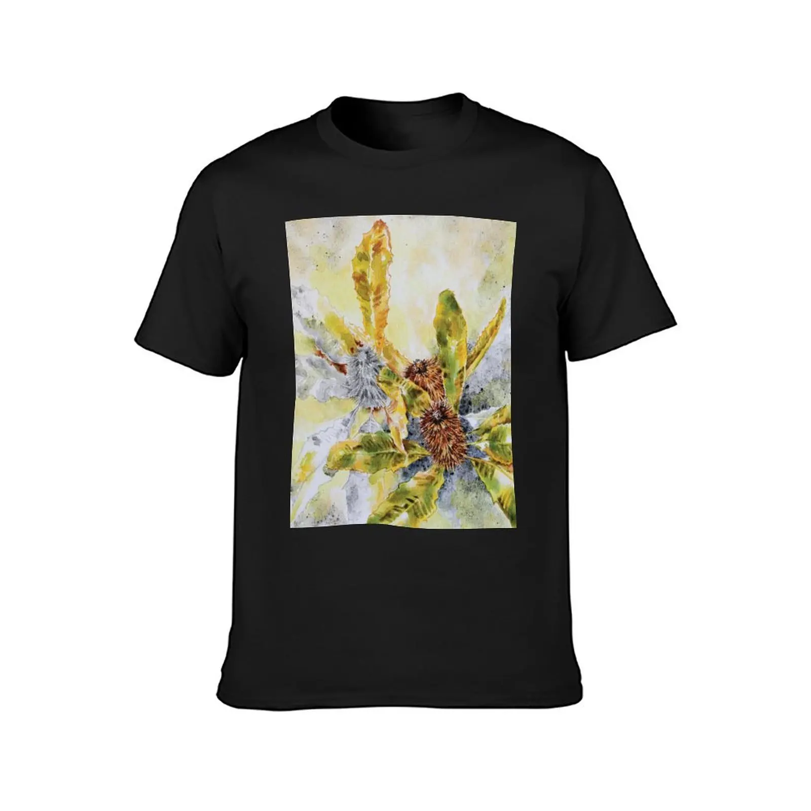 Australian Banksia Leaves and Spent Flowers T-Shirt customizeds hippie clothes sports fans quick drying Men's t-shirt