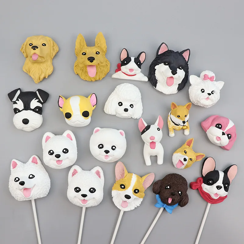 Pet Dog Head Silicone Mold 2D Labrador Bichon Frise Aroma Plaster Mold Bulldog Husky Pomeranian Shepherd Dog Head Clay Mould