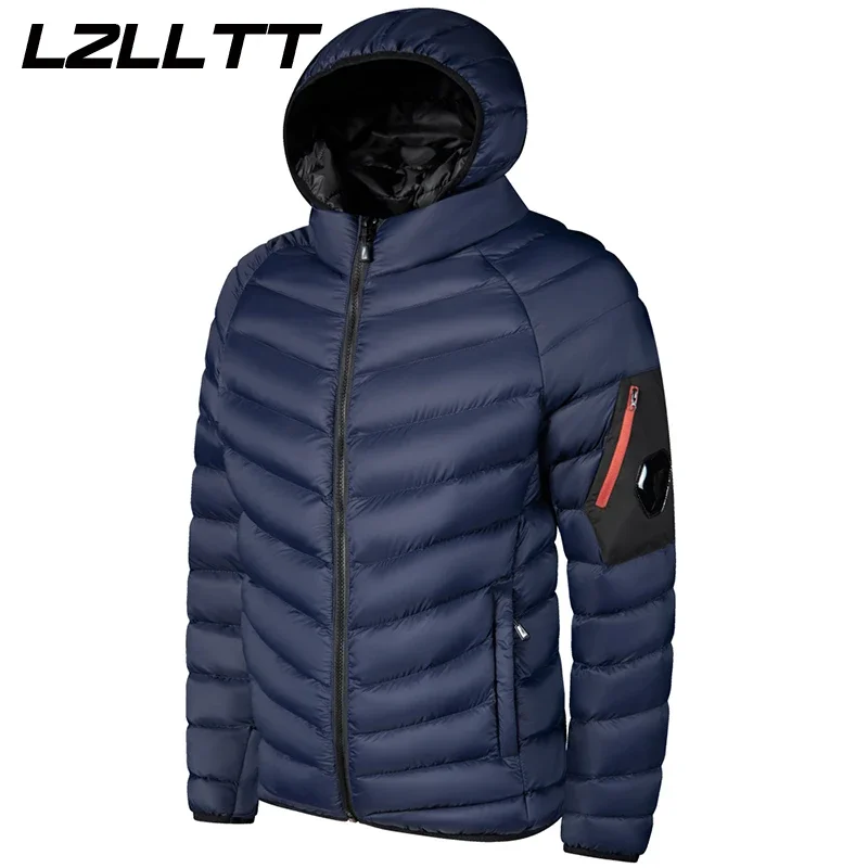 Uomo nuovo autunno inverno caldo impermeabile parka giacca cappotto uomo con cappuccio Casual Outwear cappello staccabile abiti parka cappotto maschile