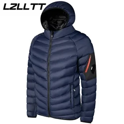 Jaqueta de parka com capuz impermeável masculina, casaco quente, chapéu destacável, outwear casual, roupas masculinas, outono, inverno, nova