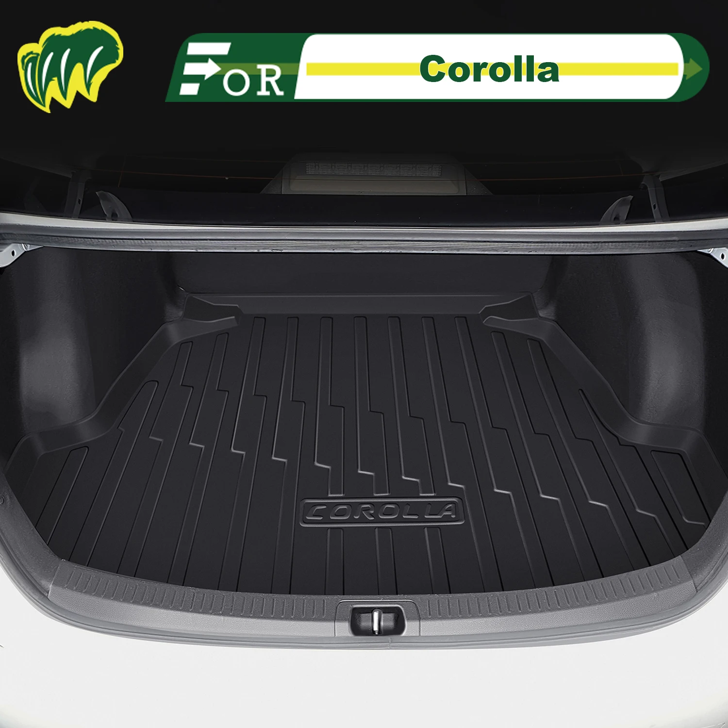

Для Toyota Corolla 2014-2025 TPE индивидуальный коврик для багажника автомобиля всесезонный коврик для багажника 3D-образный коврик для багажника защитный коврик для спинки стула