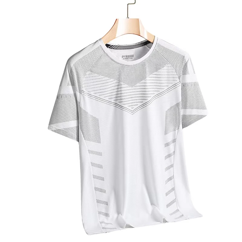 Simple Geometry Graphic Sports T Shirts For Men Summer Casual Crew Neck 3D Printed Running T-shirts Loose Quick Dry Outdoor Tees