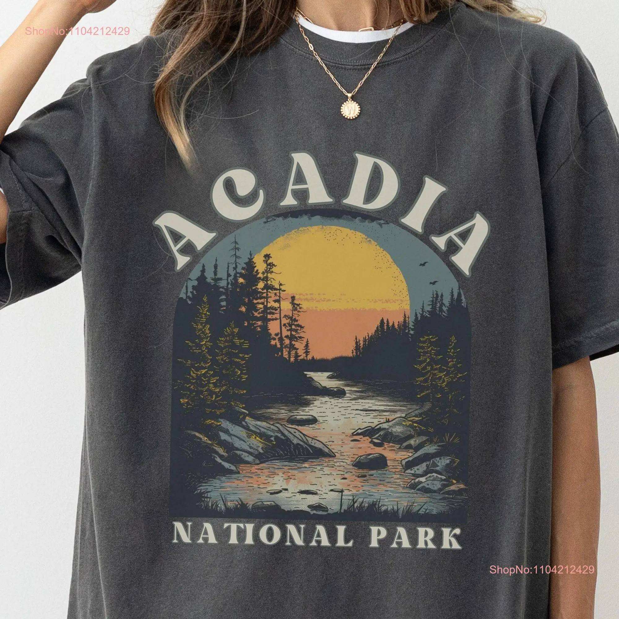 Acadia National Park T Shirt For Vacation Comfort Colors Vintage Maine long or short sleeves