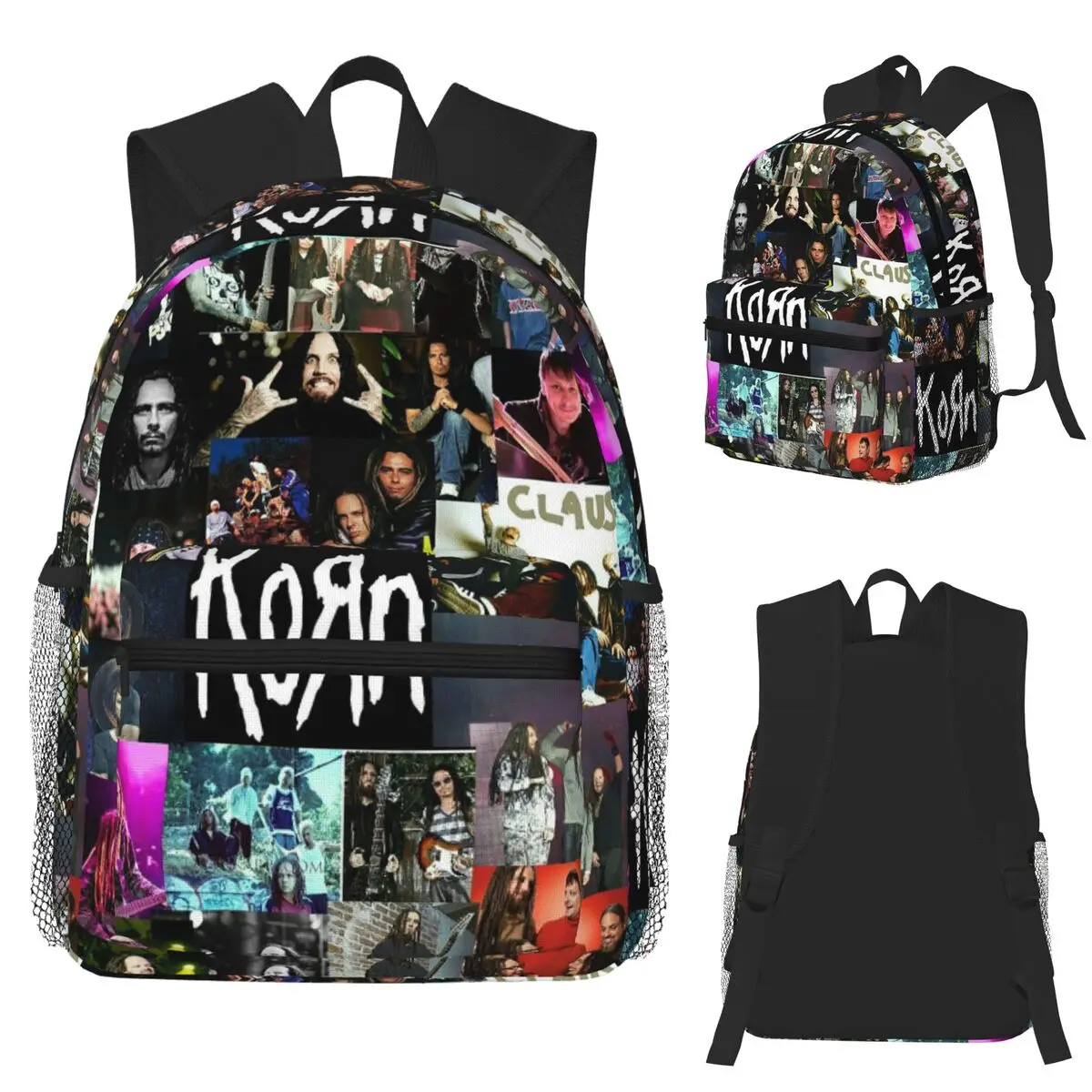 

Korn Rock Band Logo Студенческий рюкзак Школьная сумка Походный дорожный рюкзак для мужчин и женщин Модная сумка для книг Сумки на плечо