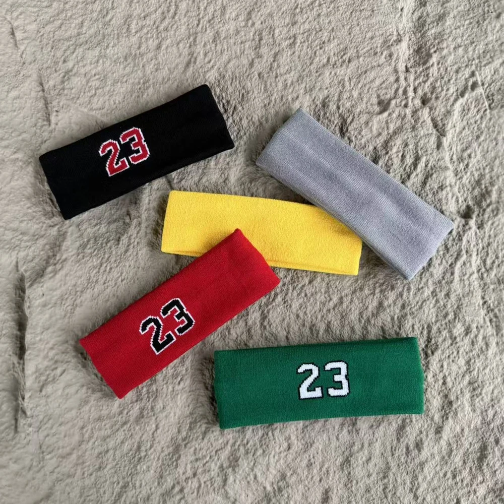 High Quality Sports Headband Men's Fashion American Style 23 Pattern Casual 100%Cotton Narrow Width Running Hairband Women's