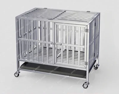 Stainless Steel Dog Cage Large  Special Golden Retriever Pet Kennel Bold Square Tube Folding Dog Cage Medium  Border Herding