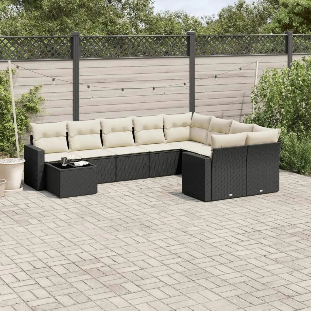 

Large Modular Black PE Rattan Garden Sofa Set Outdoor Furniture Comfortable Seating Patio Lounge Set for Yard and Deck