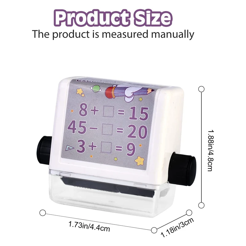 2 Pack Math Teaching Roller Stamp Rolling Seal Of Mathematical Arithmetic Addition And Subtraction Within 100