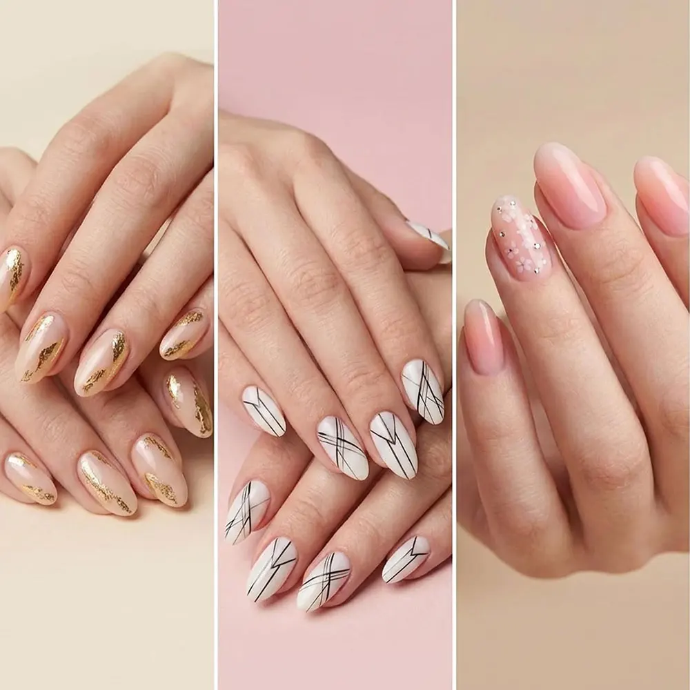 2er-Set Strass-Griff Professionelle Hartgel-Nagelpinsel, Dual-Ended Aufbaugel-Pinsel & French Liner Pinsel für Acrylnägel – Detail 6