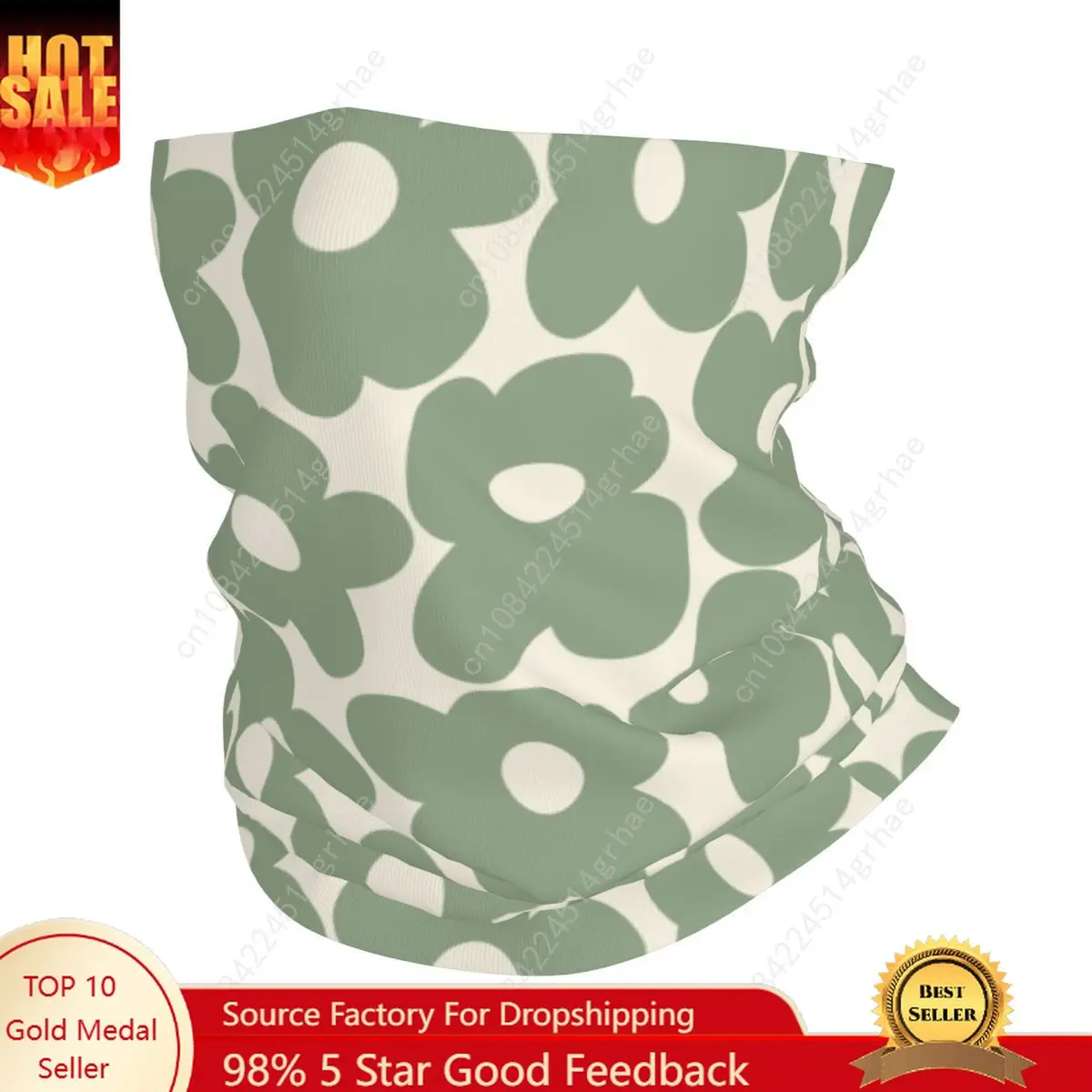مخصص حكيم الأخضر رائع الزهور باندانا الرقبة الجراب يندبروف الوجه وشاح غطاء الرجال النساء أغطية الرأس أنبوب بالاكلافا #1