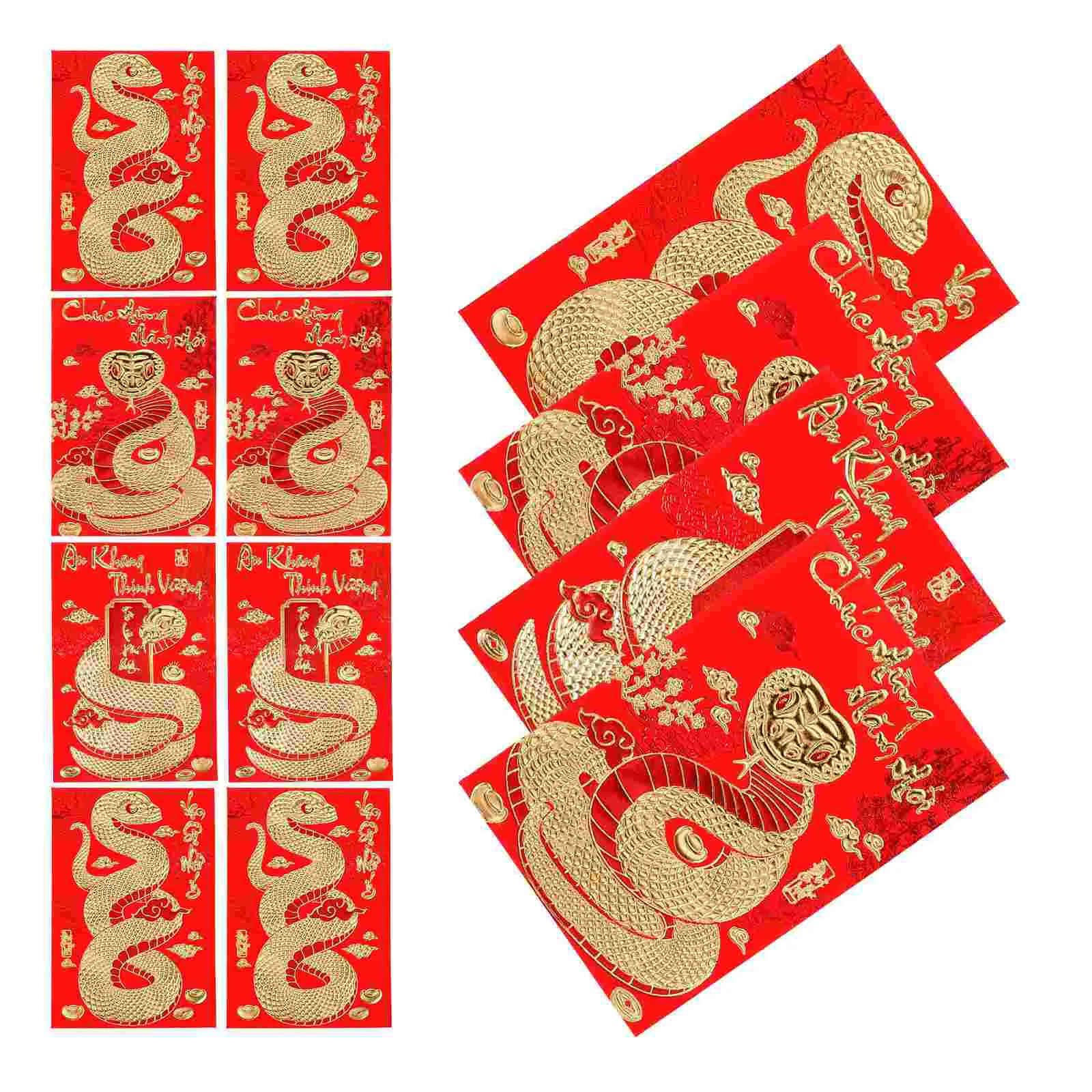 

18 Pcs Year of The Snake Spring Festival Red Envelope Vietnamese Money Decorations Pocket New Gift Envelopes Paper