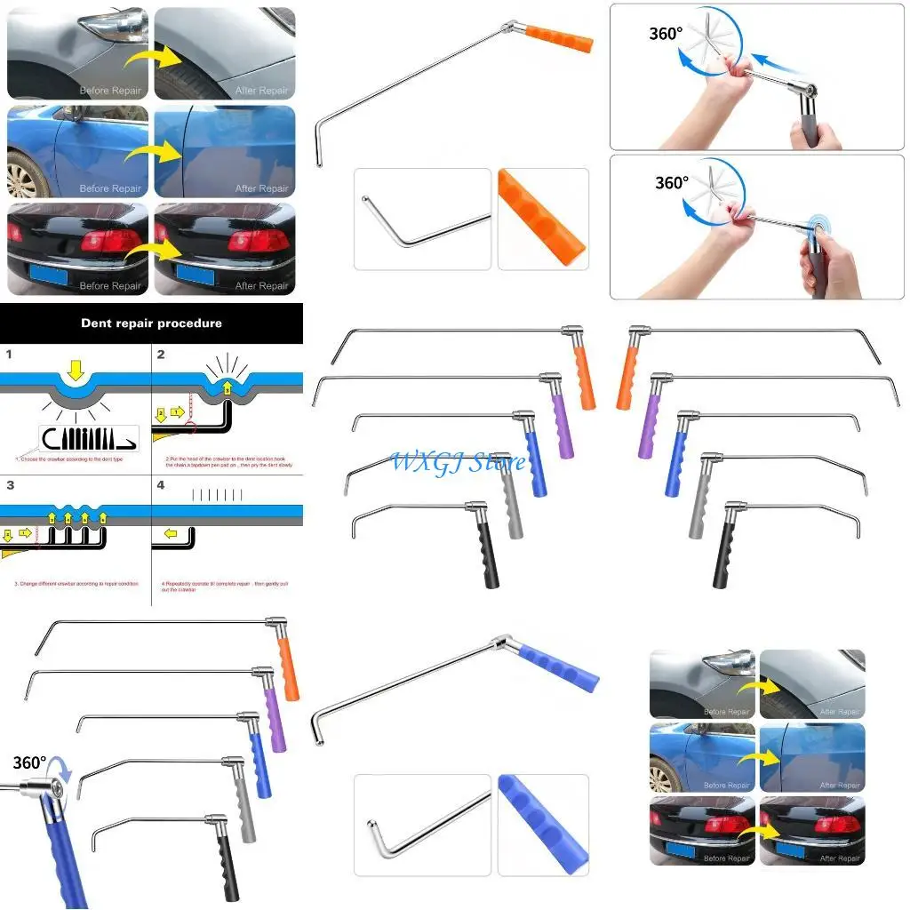 

37JE Набор металлических инструментов для ремонта автомобильных вмятин для восстановления панели автомобиля без лакокрасочного