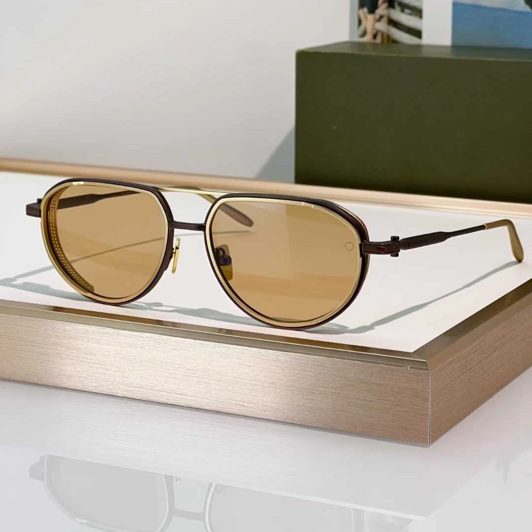 

New Fashion Trend Luxury Vintage Sunglasses AKS-511B Ultralight Titanium UV400 Retro Polygon Pilot Style Unisex 3A+ Top Quality