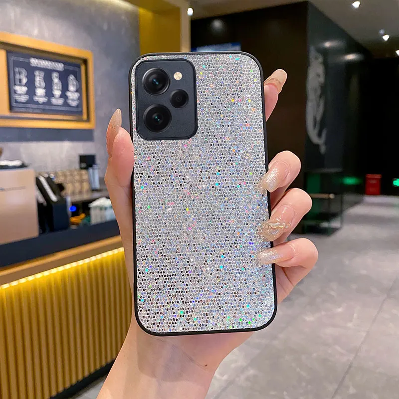 럭셔리 별빛 TPU 폰 케이스 샤오미 포코 F6 F5 프로 X3 X4 X5 X6 X7 프로 5G 글리터 가죽 충격 방지 소프트 쉘