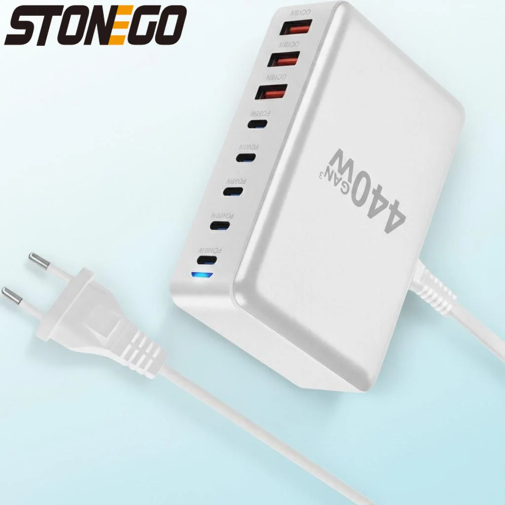 

440W 8 Port USB C Charging Station 100W Dual PD Compatible MacBook Pro Air iPad iPhone 16 15 14 13 Pro Max Fast Charger