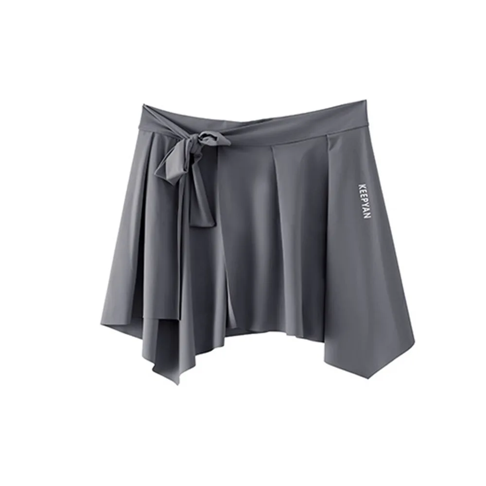

Irregular Butt Curtain Quick Drying Side Split Women's Yoga Skirt Hip Covering Elastic Waist Tie Up Cover Up Skirt