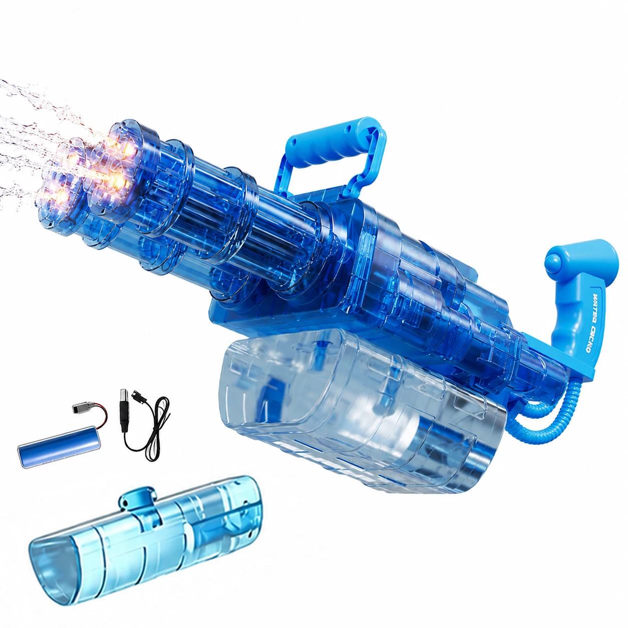 Electric Water Gun, Dual Barrel Rechargeable Water Blaster , Long Range Automatic Squirt Gun for Kids , Summer Pool Beach Toys