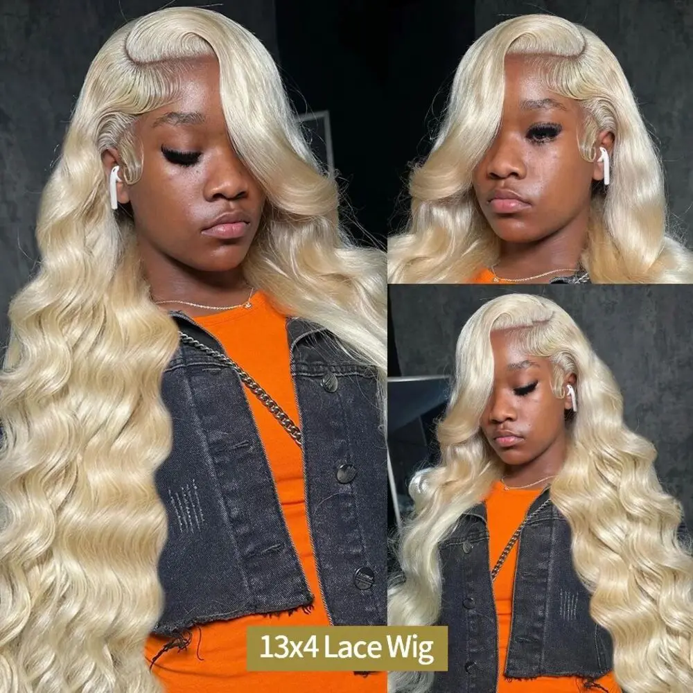 Colored 13x6 HD Transparent Lace Frontal Wigs High Density 613 Body Wave Lace Front Wig Brazilian Human Hair Choice For Women