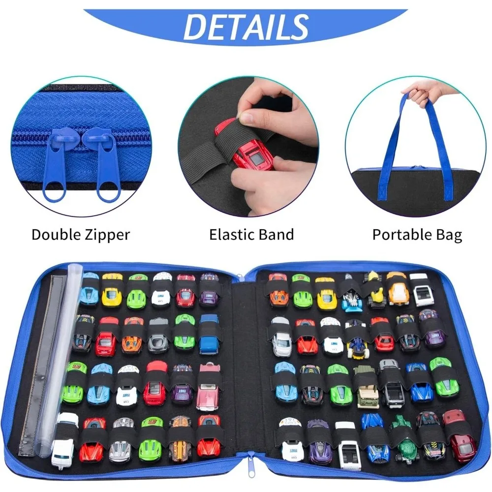 Double Sided Vehicle Storage Pouch Clear Window Removable Pocket Diecast Car Display Bag Lightweight Large Capacity