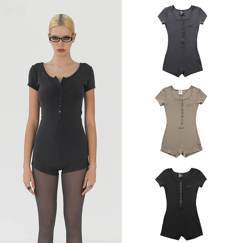 

Женский повседневный комбинезон Slim Fit однотонного цвета для фитнеса и отдыха