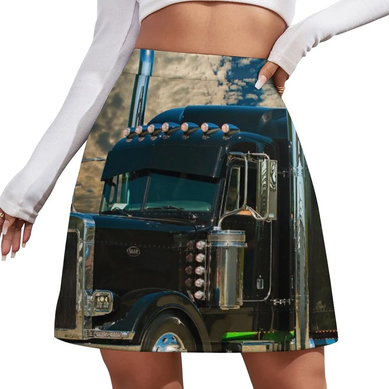 

Black Peterbilt Mini Skirt Women's skirts Korean clothing Mini Skirt