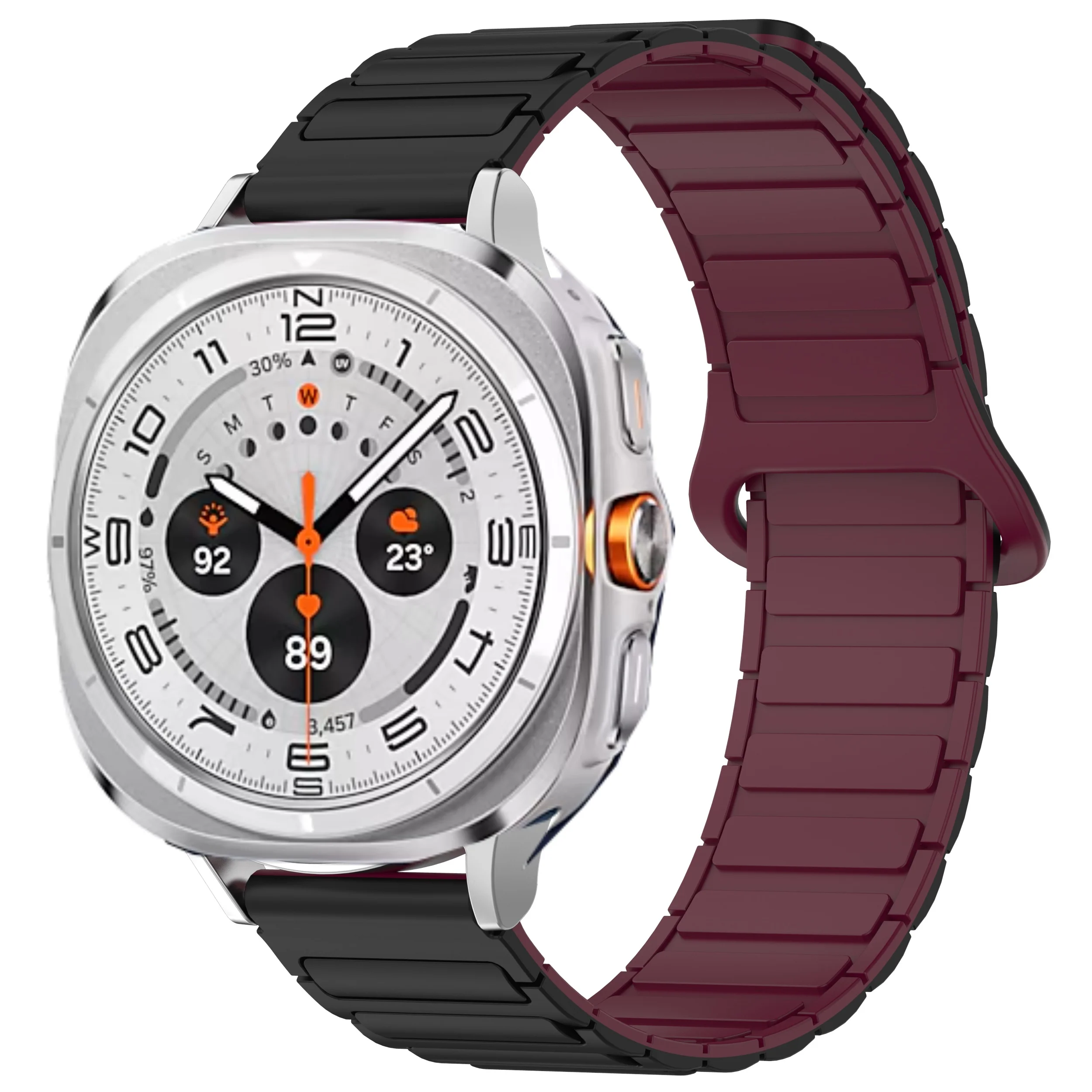 Two Side Magnetic Silicone Strap for Samsung Galaxy Watch 8 40mm 44mm Galaxy Watch 8 Classic 46MM  Ultra 2025 7Ultra 47MM