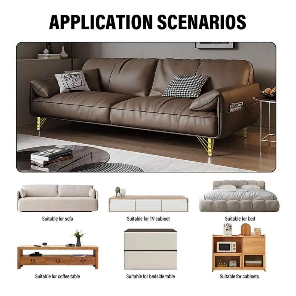 Golden Color Furniture Legs 15cm Height Thickened Design Metal Furniture Feet Triangle Shape Metal Material Sofa Legs TV Cabinet