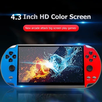 X7 휴대용 게임 플레이어, 4.3 인치 HD 대형 8G 스크린, 클래식 게임 레트로 내장 10000 게임, 미니 휴대용 MP5 비디오 게임 콘솔  Best5