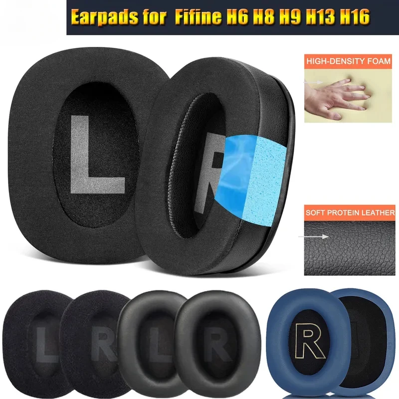 Memory Foam Ear Pads Cushion Earmuff Replacement Repair Parts with Headphone Case for Fifine H6 H8 H9 H13 H16 Ear Pads Headphone