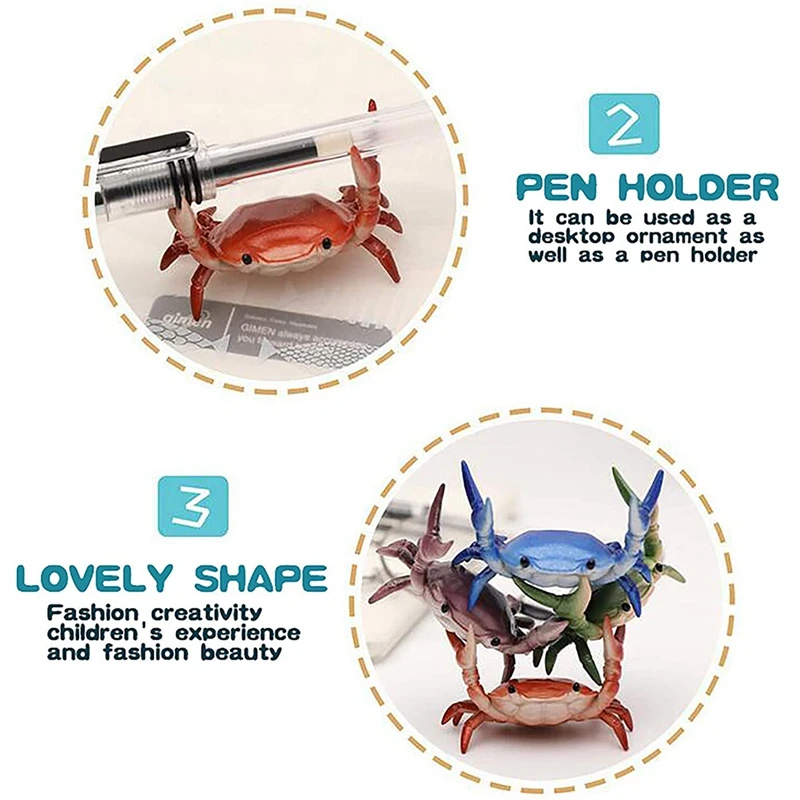 Japanese Creative Cute Crab Pen Holder Weightlifting Crabs Penholder Bracket Storage Rack Gift Stationery